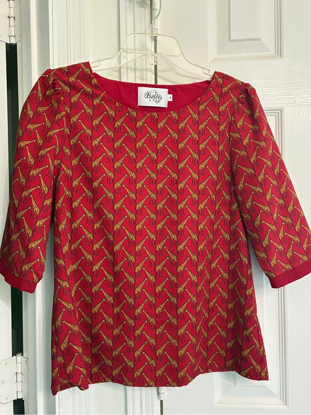 Anthropologie Ruby Belle Giraffe Print Blouse